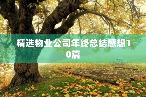 精选物业公司年终总结感想10篇
