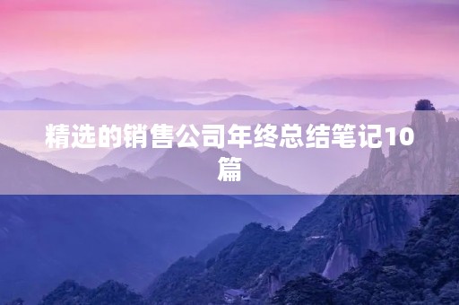 精选的销售公司年终总结笔记10篇 精选的销售公司年终总结笔记10篇
