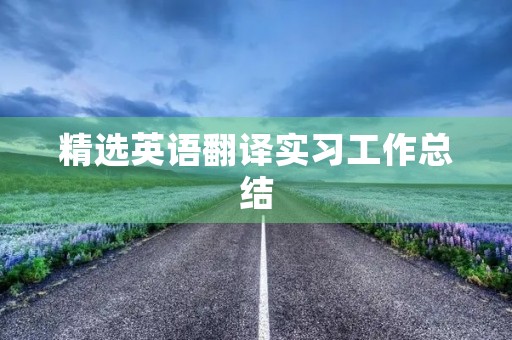 精选英语翻译实习工作总结