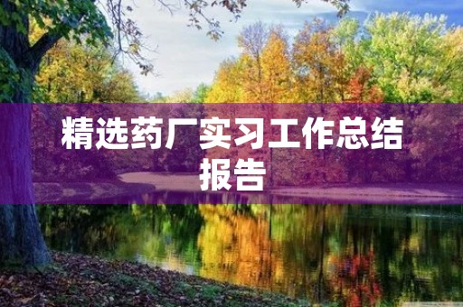 精选药厂实习工作总结报告