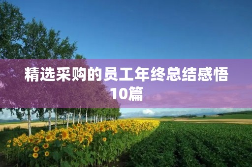 精选采购的员工年终总结感悟10篇
