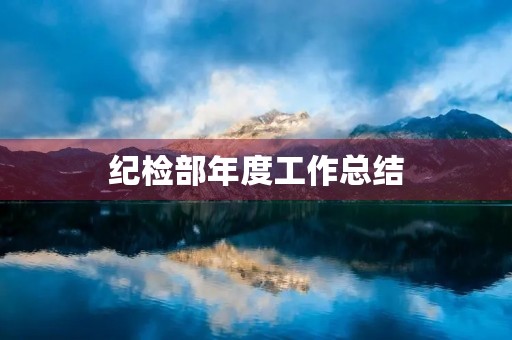 纪检部年度工作总结
