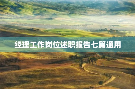 经理工作岗位述职报告七篇通用
