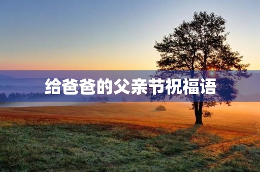 给爸爸的父亲节祝福语