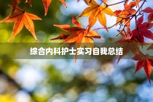 综合内科护士实习自我总结