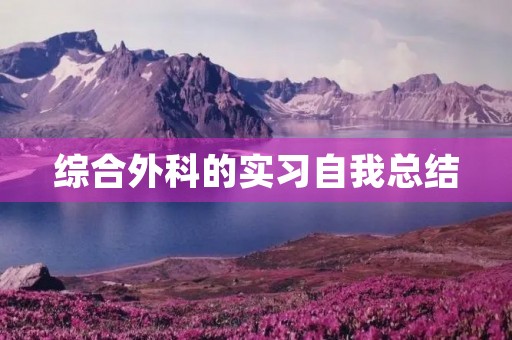 综合外科的实习自我总结 综合外科的实习自我总结