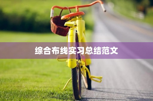 综合布线实习总结范文