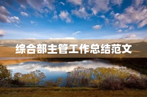综合部主管工作总结范文