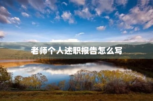 老师个人述职报告怎么写