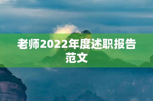 老师2022年度述职报告范文