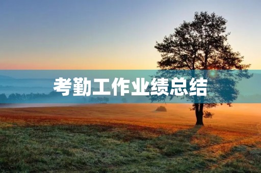考勤工作业绩总结