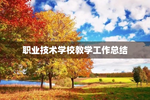 职业技术学校教学工作总结