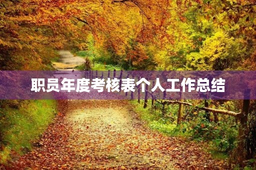 职员年度考核表个人工作总结