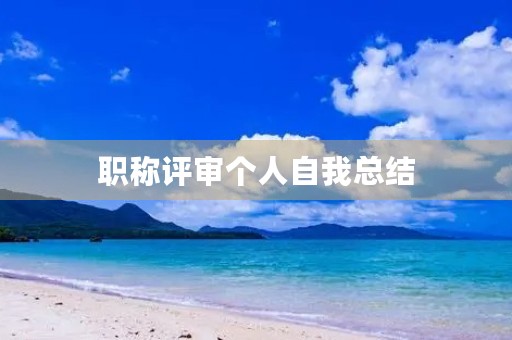 职称评审个人自我总结