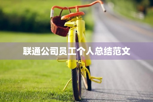 联通公司员工个人总结范文