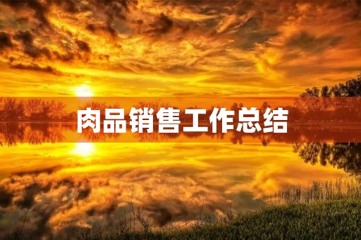 肉品销售工作总结