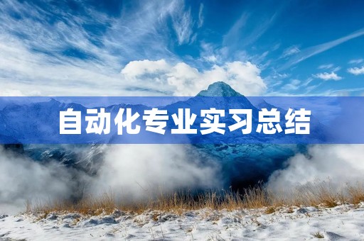 自动化专业实习总结