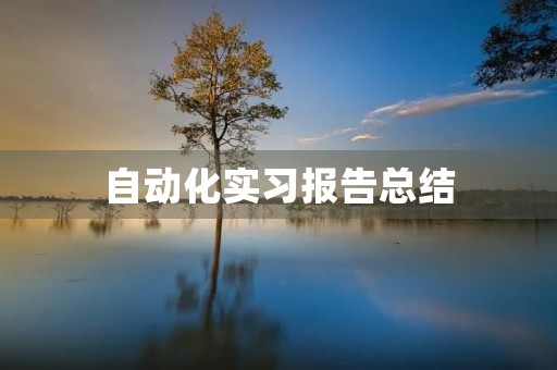 自动化实习报告总结 自动化实习报告总结