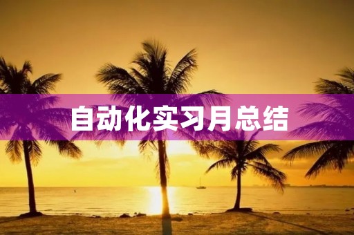 自动化实习月总结 自动化实习月总结