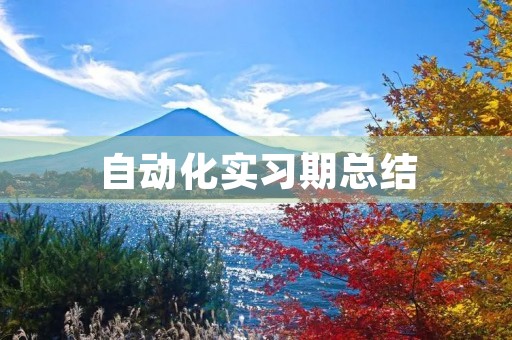 自动化实习期总结 自动化实习期总结
