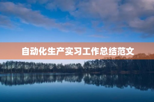 自动化生产实习工作总结范文