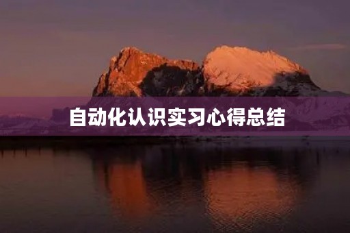 自动化认识实习心得总结