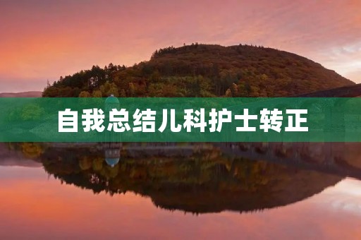 自我总结儿科护士转正