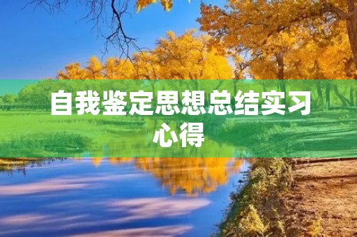 自我鉴定思想总结实习心得 自我鉴定思想总结实习心得