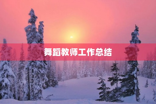舞蹈教师工作总结