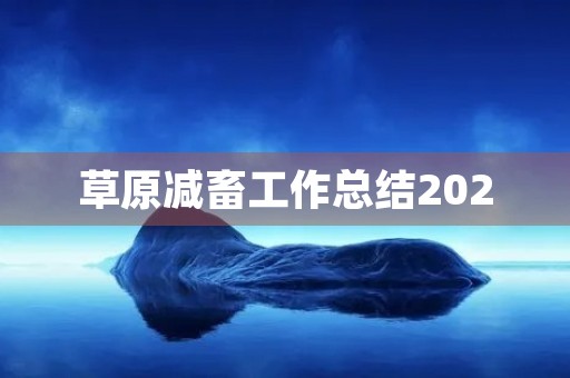 草原减畜工作总结2020