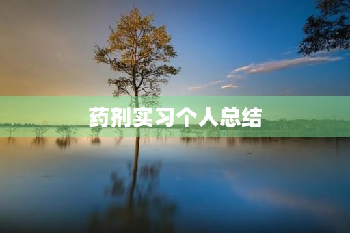 药剂实习个人总结