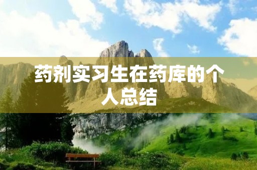 药剂实习生在药库的个人总结