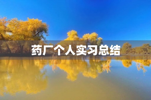 药厂个人实习总结