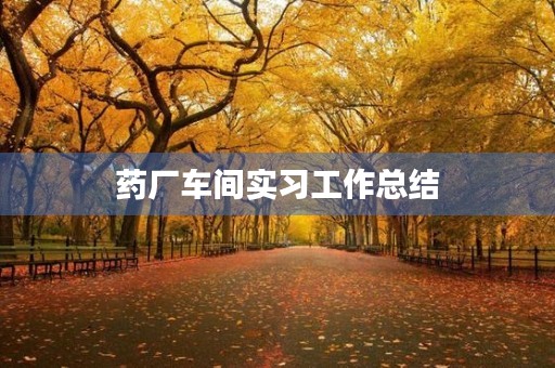 药厂车间实习工作总结