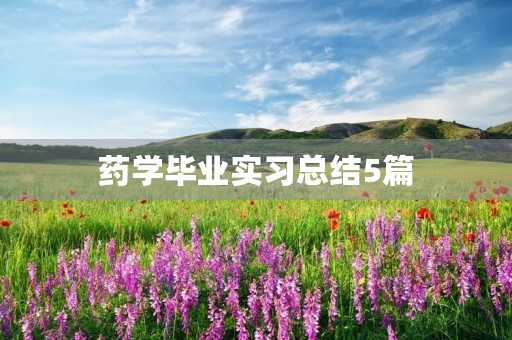 药学毕业实习总结5篇
