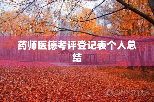药师医德考评登记表个人总结