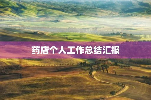 药店个人工作总结汇报