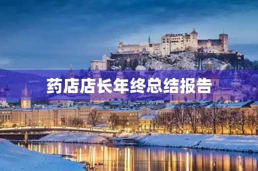 药店店长年终总结报告