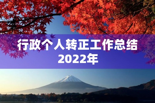 行政个人转正工作总结2022年
