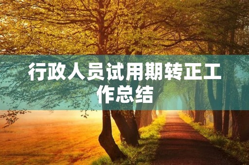 行政人员试用期转正工作总结