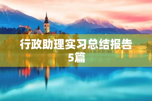 行政助理实习总结报告5篇