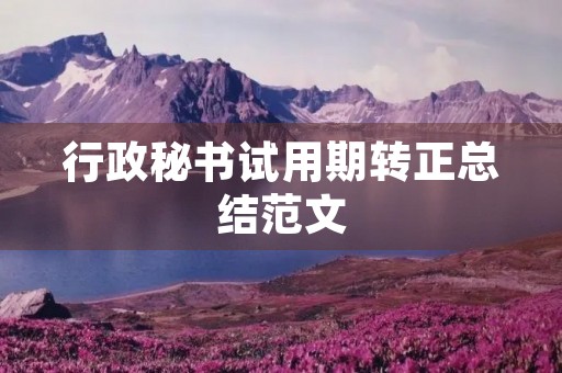 行政秘书试用期转正总结范文