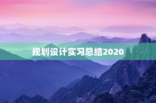 规划设计实习总结2020 规划设计实习总结2020