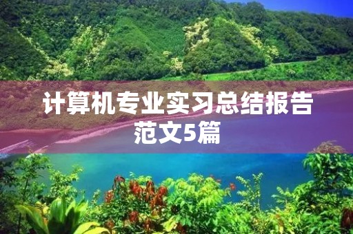计算机专业实习总结报告范文5篇 计算机专业实习总结报告范文5篇