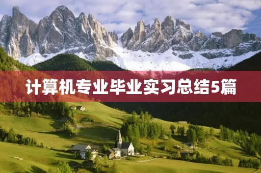 计算机专业毕业实习总结5篇 计算机专业毕业实习总结5篇
