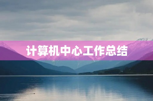计算机中心工作总结