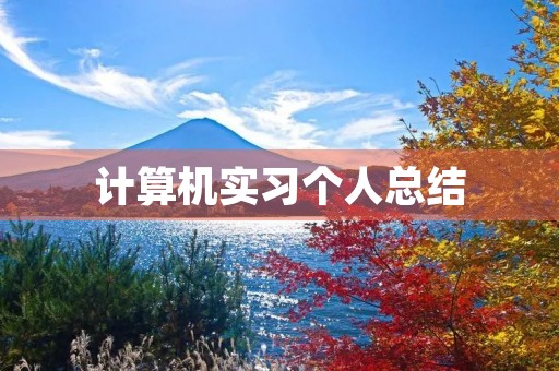 计算机实习个人总结 计算机实习个人总结