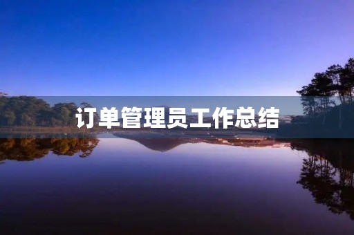 订单管理员工作总结