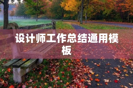 设计师工作总结通用模板
