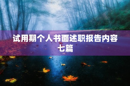 试用期个人书面述职报告内容七篇